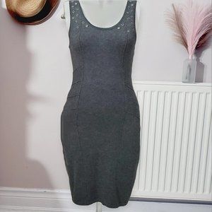 H&M Cami Knit Zip Up Dress with Silver Studs- Size 4- NWOT
